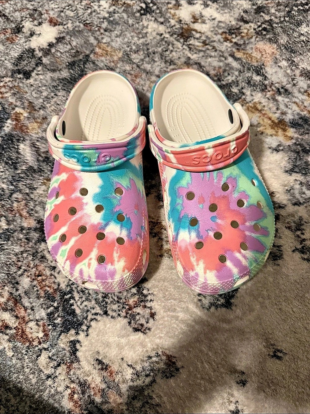 Crocs Classic Tie-Dye Graphic Clog Pink & Blue